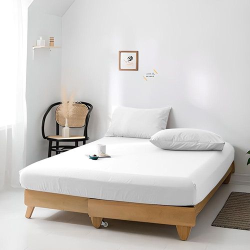  Jersey 1PC Fitted Sheet White- 160x200+30, 2pc Pillowcase 48x74+12cm