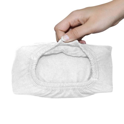  Jersey 1PC Fitted Sheet White-200x200+30, 2pc Pillowcase 48x74+12cm