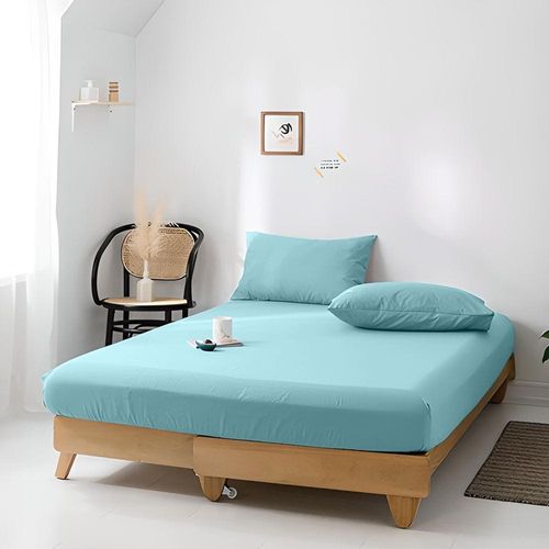 Cotton Home Jersey 1PC Duvet Cover Mint Green-220x220, 2pc Pillowcase 48x74+12cm