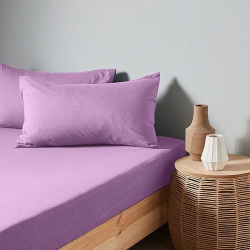 Cotton Home Jersey 1PC Duvet Cover Purple-220x220, 2pc Pillowcase 48x74+12cm