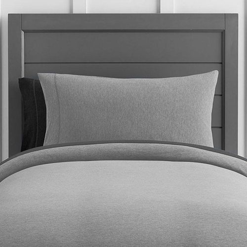 Cotton Home Jersey 1PC Duvet Cover Grey-220x220, 2pc Pillowcase 48x74+12cm