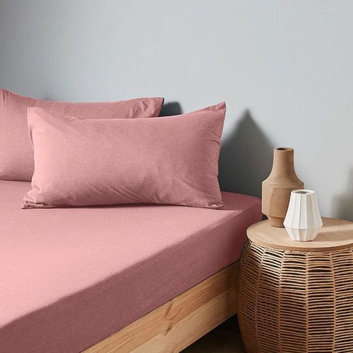 Cotton Home Jersey 1PC Duvet Cover Pink-220x220, 2pc Pillowcase 48x74+12cm