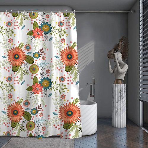 Cotton Home Microfiber Shower Curtain-DS06