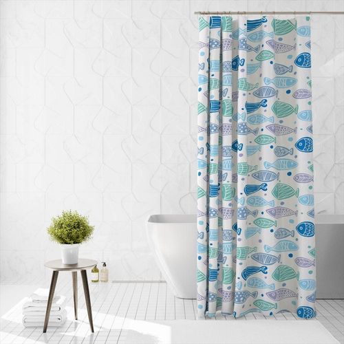 Cotton Home Microfiber Shower Curtain-DS10