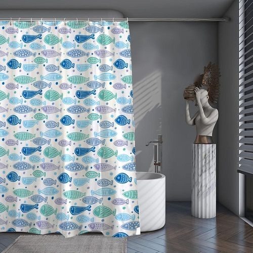 Cotton Home Microfiber Shower Curtain-DS10