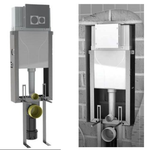 Sanica Concealed Flush & Mechnism With Push Plate Chrome- Made In Turkey