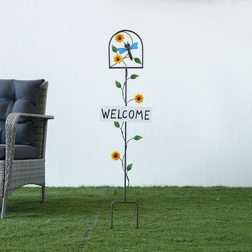 Metal Sticker With Dragonfly 30X2X114Cm - Jf211702