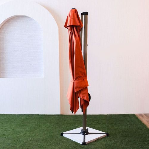 Almira Umbrella With Base- Orange 3X3M