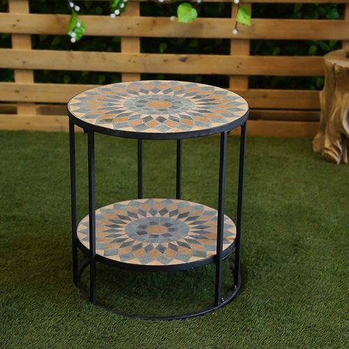 2 Tier table – Mosaic Design - 50x50x55 cm