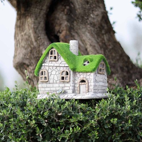 MgO Large House Decor with Solar & Timer