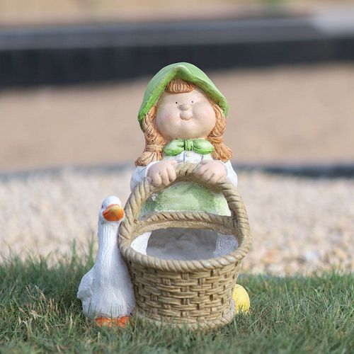 MGO Girl with Duck Planter