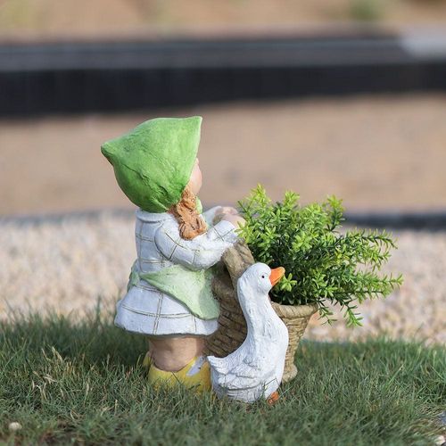 MGO Girl with Duck Planter
