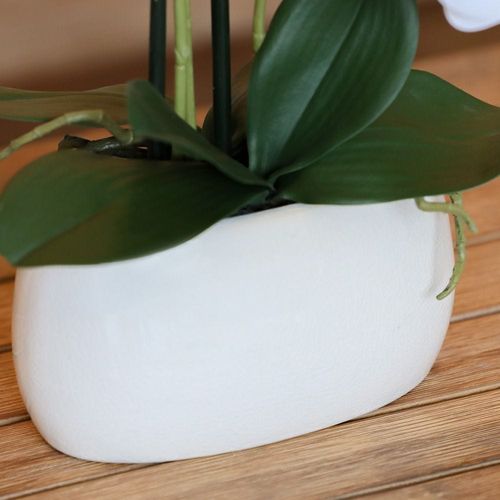 Phalaenopsis with pot – Artificial Orchid – White - 56cm