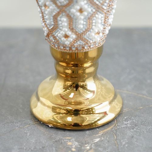 Abriz Candle Holder Gold-9.8 x 9.8 x 25 Cm 