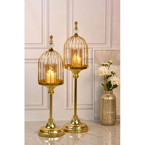 Medalion Metal Candle Holder 20x20x70Cm Gold