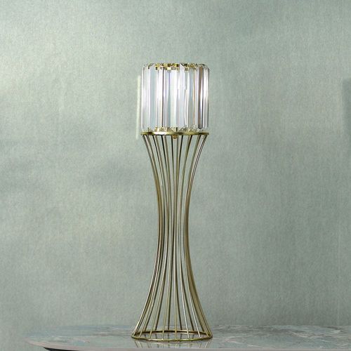 Medalion Metal Candle Holder 18x18x50Cm Gold