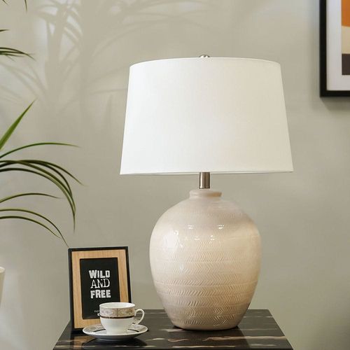 Jonathan Ceramic Table Lamp Ivory 40.5X40.5X63.5Cm 