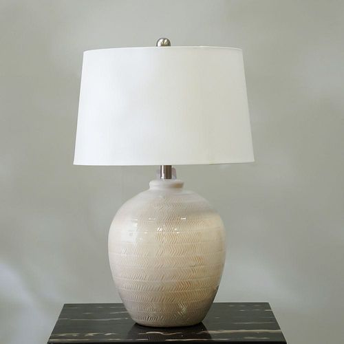 Jonathan Ceramic Table Lamp Ivory 40.5X40.5X63.5Cm 