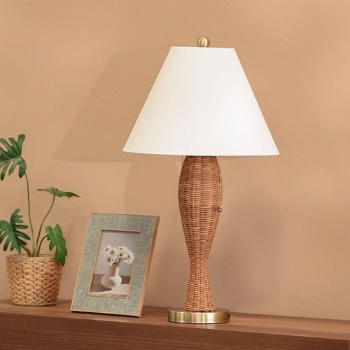 Jonathan Rattan Table Lamp Brown 38X38X68Cm 