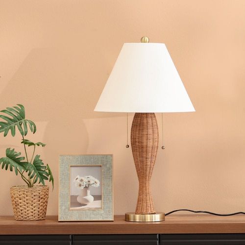 Jonathan Rattan Table Lamp Brown 38X38X68Cm 