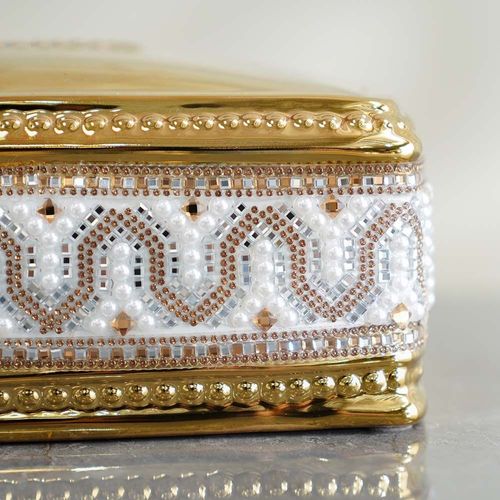 Abriz Tissue Box Gold-28 x 17 x 10.5 Cm 