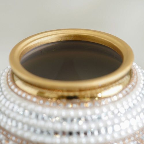 Abriz Pot With Lid Gold-16 x 16 x 38 Cm 