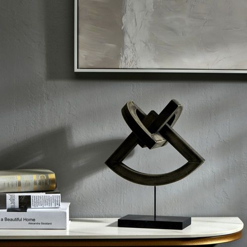 Abriz Abstract Table Deco Black Wood  26 X 25 X 34 CM