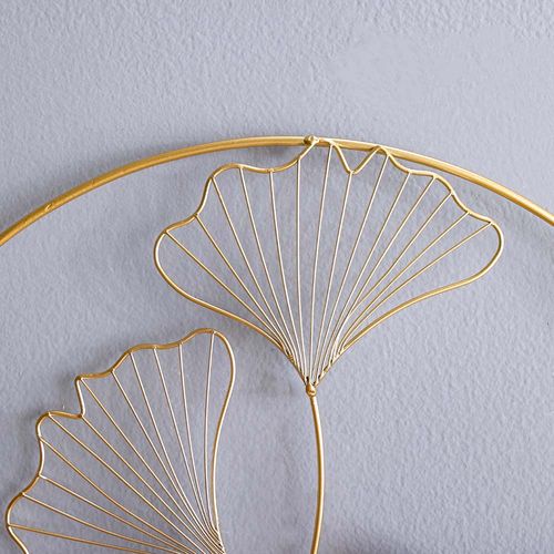 Medalion Circle Frame Leaf Wall Decoration Gold 46X2X46CM