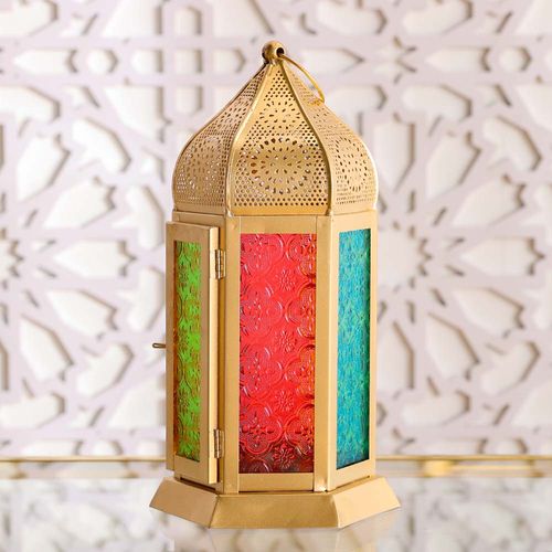 Sahara Lantern Multi-colour 15x15x30.5 Cm