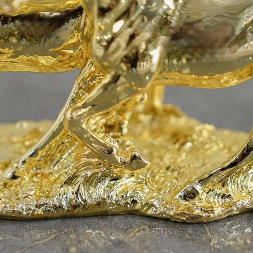 Lori Horse Pair Figurine Electroplated Gold 30.8X11X16.8Cm