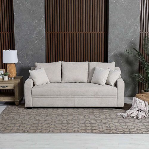 Zenvio 3-Seater Sofa – Light Grey – With 2-Year Warranty