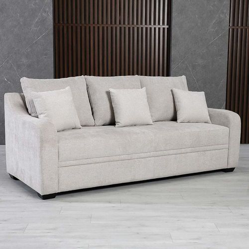 Zenvio 3-Seater Sofa – Light Grey – With 2-Year Warranty