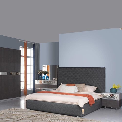 Calvin 180X200 King Bed - Grey / Silver