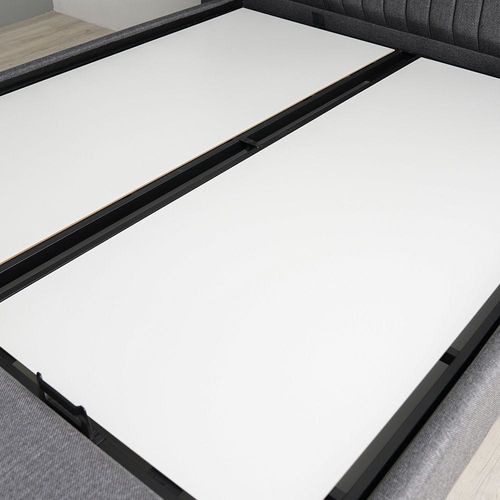 Defne 180X200 King Bed With Bench - Cream/Black