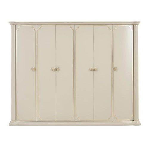 Zelda 6 Door Wardrobe Light Grey / Golden- 2 Years Warranty