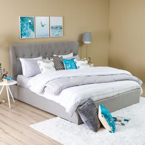 Alessandra 150X200 Hydraulic Queen Bed-Warm Grey