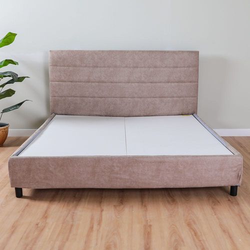 Lugano 180X200 Upholstered King Bed Set-Light Ash / Black