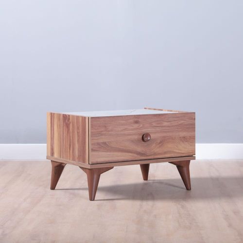 Ruby Night Stand Set of 2 - Walnut / Smokey Grey
