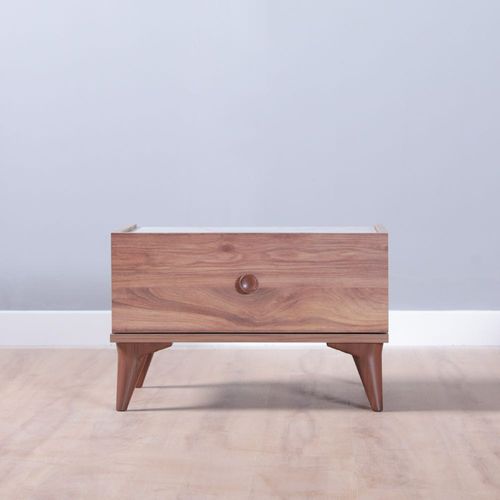 Ruby Night Stand Set of 2 - Walnut / Smokey Grey