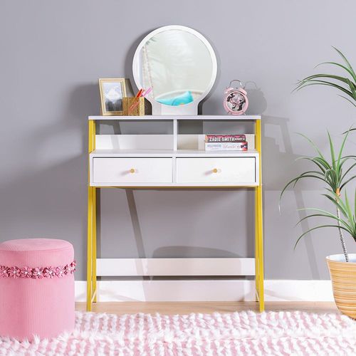 Placida Dresser Table - White / Golden