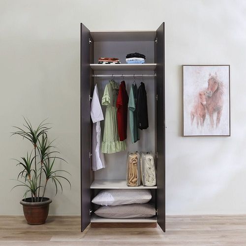 Davina 2-Door Wardrobe - Walnut / Black