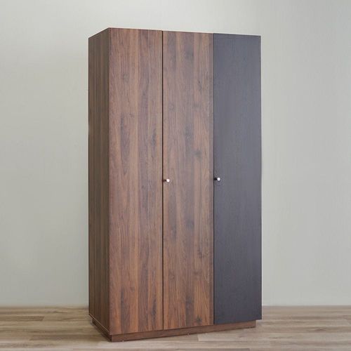 Davina 3-Door Wardrobe - Walnut / Black