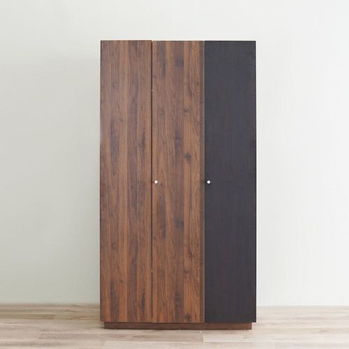 Davina 3-Door Wardrobe - Walnut / Black