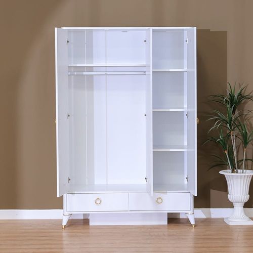 Masal 3 Door Wardrobe - White