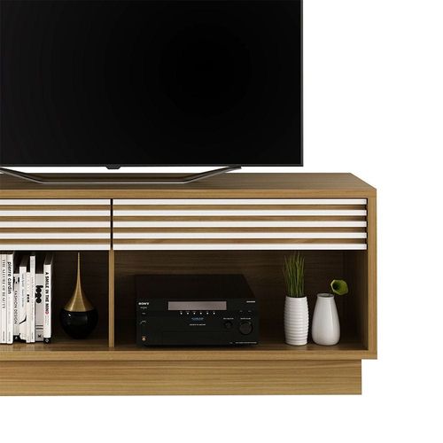 Dino TV Rack with 2 Drawer for TVs upto 65 Inches - Natural/Off White