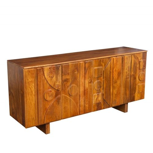 Masaya 4 Door Solidwood Tv Unit - Walnut