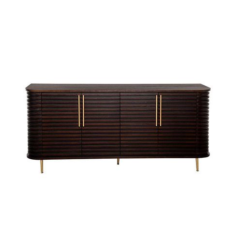 Marcelle Sideboard With 4 Doors - Espresso / Gold