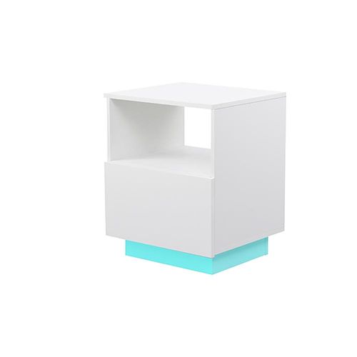 Oklahoma End Table w/ LED Light - White