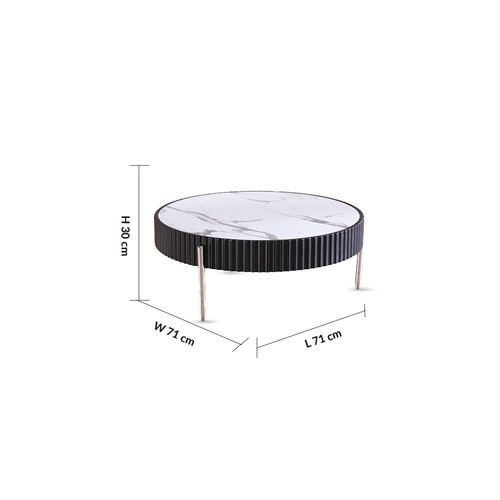 Maine Coffee Table Set Of 2 - Black / White Marbal