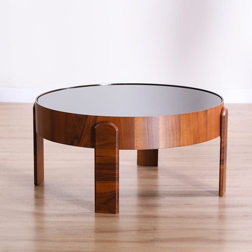 Nevada Coffee Table - Clear Glass / Walnut